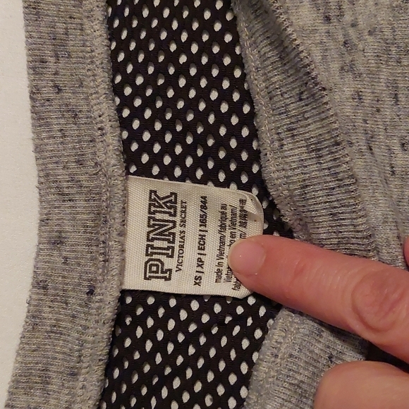 Victoria's secret PINK Black mesh cropped sweatshirt XS Gray - Picture 5 of 6